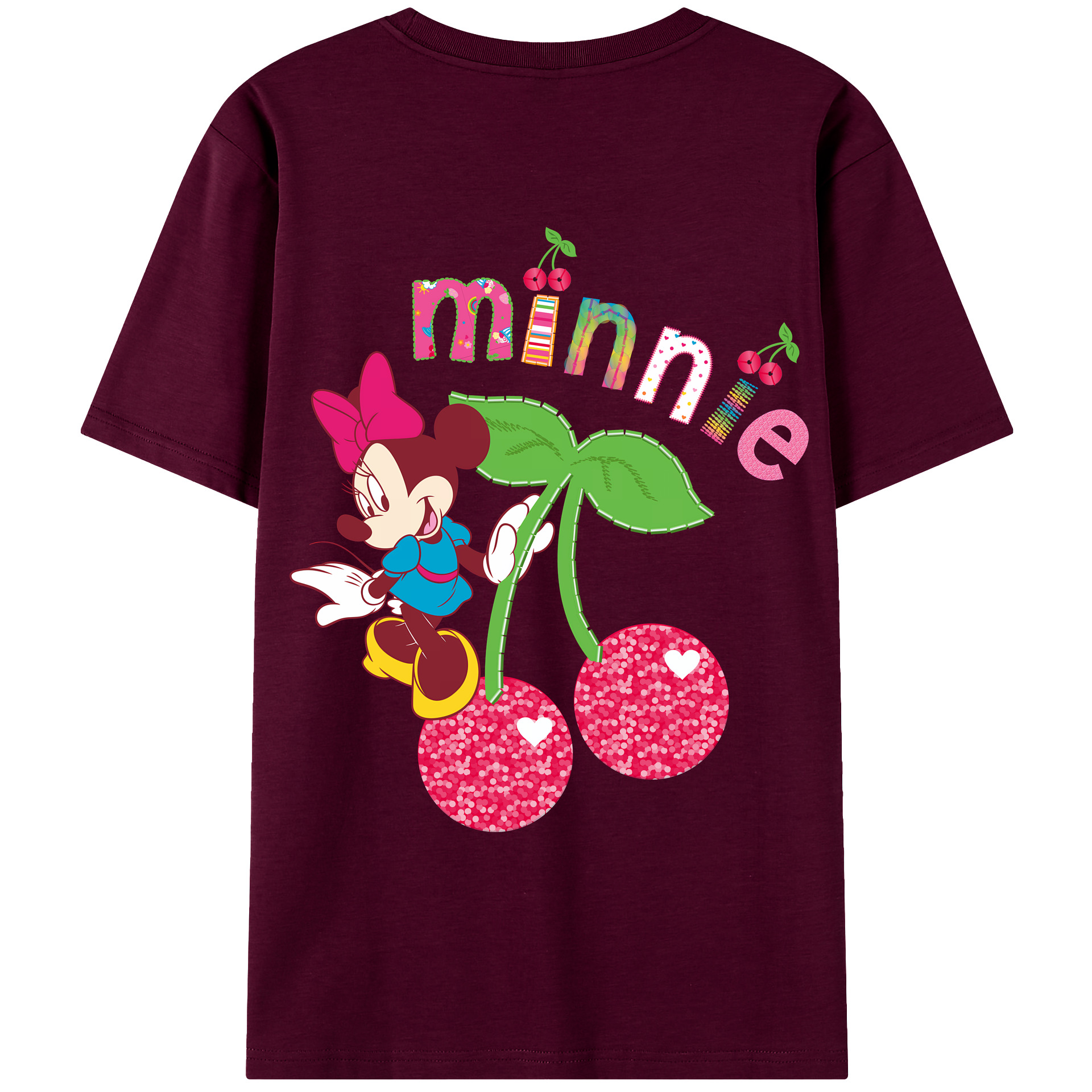 （画像用） ミッキーマウス Mickey Mouse レディース半袖Tシャツ(バックプリント)
